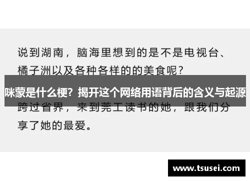咪蒙是什么梗？揭开这个网络用语背后的含义与起源